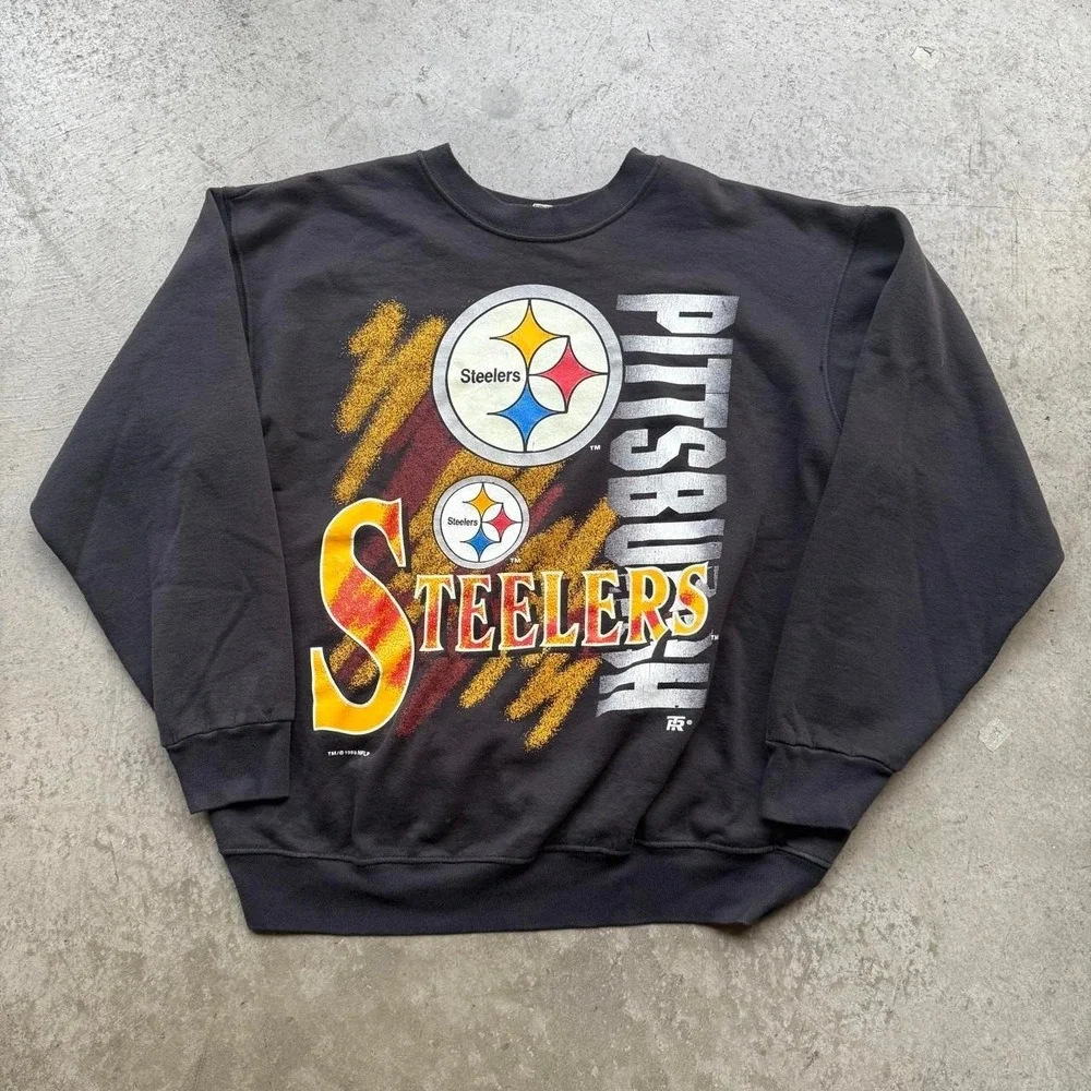 Vintage 1995 NFL Pittsburgh Steelers Gradient Spellout Crewneck Sportswear
